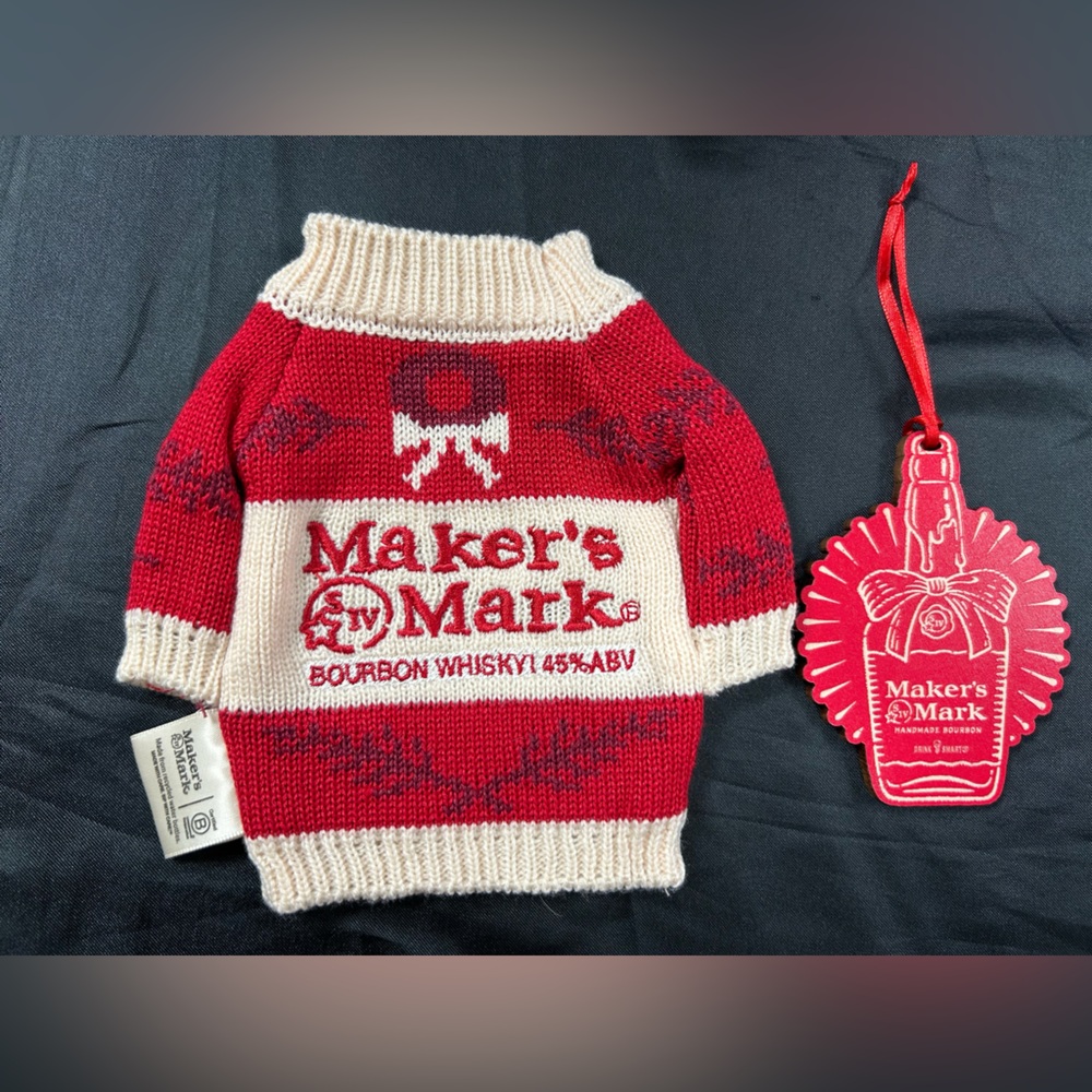 Maker’s Mark Mini Christmas Bottle Sweater & Ornament Gift Set